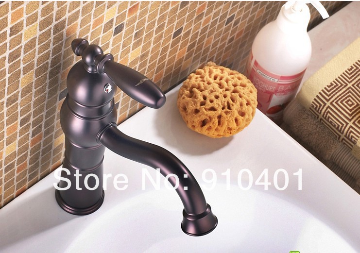Wholesale And Retail Promotion  NEW Oil Rubbed Bronze Deck Mounted Bathroom Basin Faucet Single Handle Mixer Tap