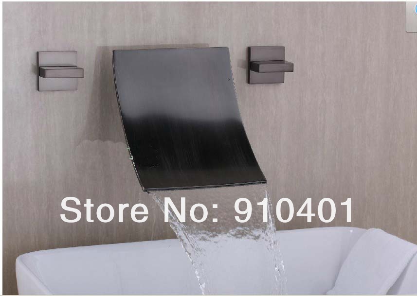 Wholesale And Retail Promotion New Oil Rubbed Bronze Wall Mounted Bathroom Basin Faucet Dual Handle Mixer Tap