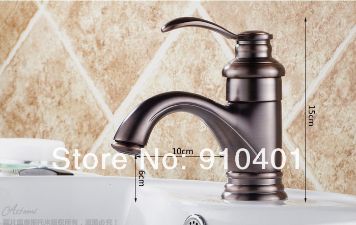 Wholesale And Retail Promotion Oil Rubbed Bronze Deck Mounted Bathroom Basin Faucet Single Hanle Sink Mixer Tap