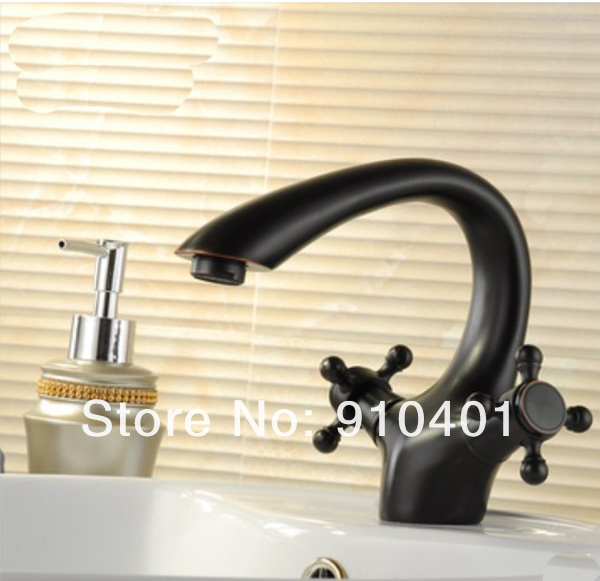 Wholesale And Retail Promotion  Oil Rubbed Bronze Euro Bathroom Basin Faucet Vessel Sink Mixer Tap Dual Handles