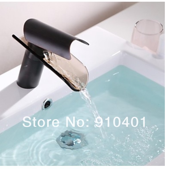 Wholesale And Retail Promotion Oil Rubbed Bronze Solid Brass Waterfall Bathroom Basin Faucet Single Handle Tap