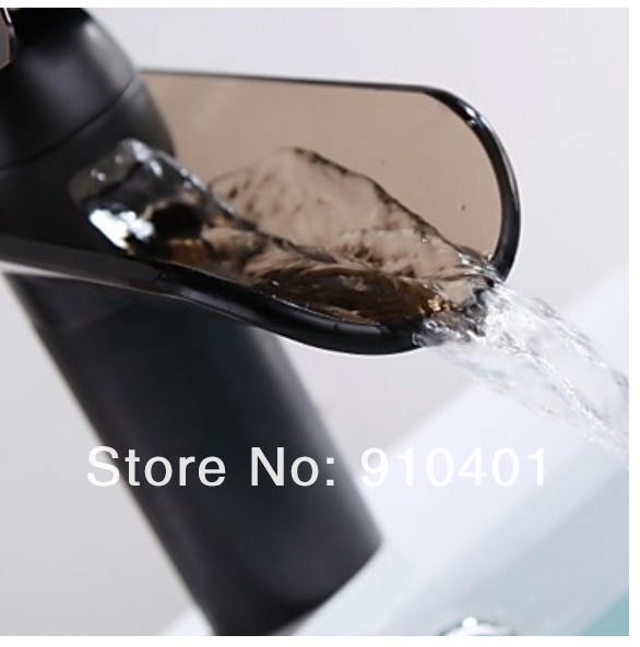 Wholesale And Retail Promotion Oil Rubbed Bronze Solid Brass Waterfall Bathroom Basin Faucet Single Handle Tap