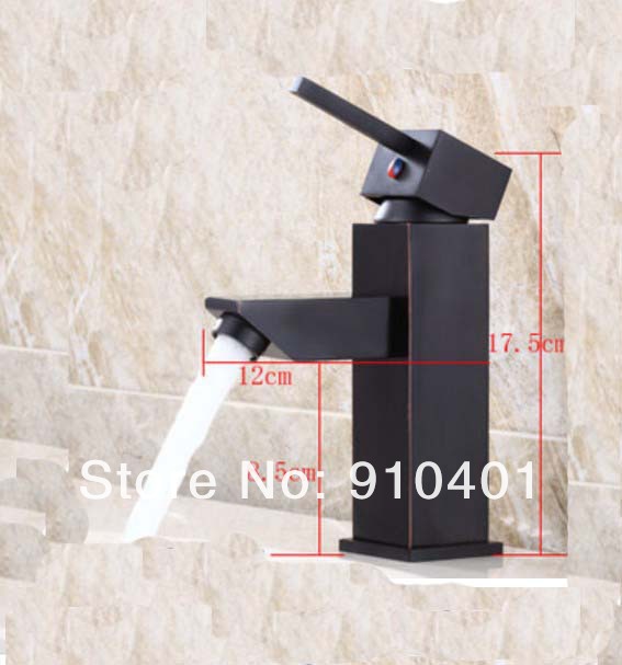 Wholesale And Retail Promotion Oil Rubbed Bronze Square Style Bathroom Basin Faucet Single Handle Sink Mixer