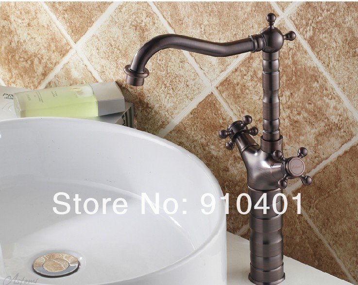 Wholesale And Retail Promotion Oil Rubbed Bronze Tall Bathroom Basin Faucet Dual Cross Handles Sink Mixer Tap