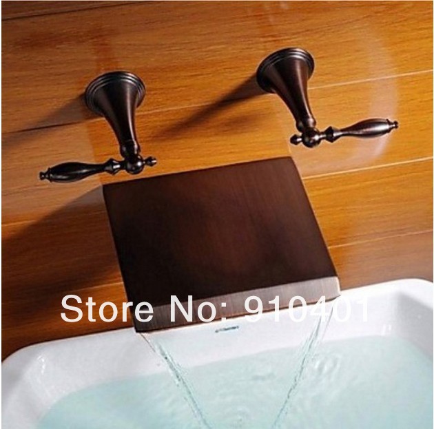 Wholesale And Retail Promotion Oil Rubbed Bronze Waterfall Bathroom Basin Sink Faucet Wall Mounted Mixer Tap