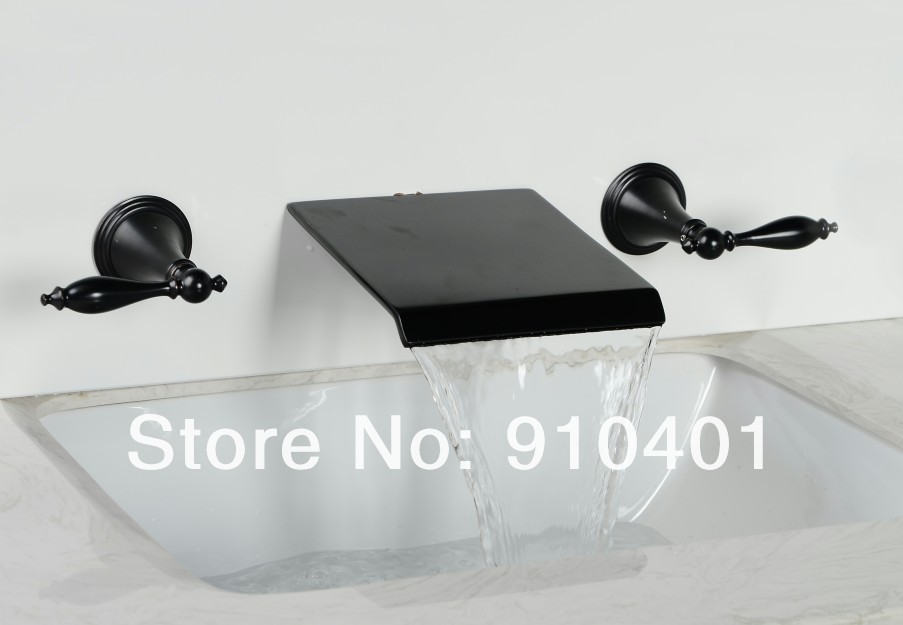 Wholesale And Retail Promotion Wall Mounted Brass Bathroom Basin Faucet Waterfall Faucet Oil Rubbed Bronze Tap