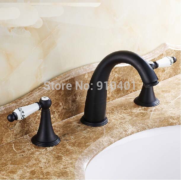 Wholesale And Retail Promotion Widespread Oil Rubbed Bronze Bathroom Faucet 8