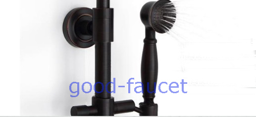 NEW Luxury Modern Oil Rubbed Bronze Rain Shower Set Faucet With Hand Sprayer With Tub Faucet Mixer Wall Mounted Shower