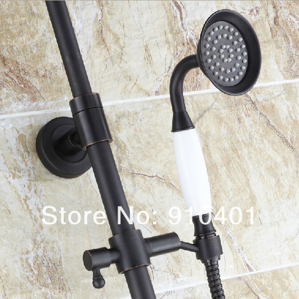 Wholdsale And Retail Promotion Oil Rubbed Bronze Luxury Rain Shower Faucet Set Double Ceramic Handles Shower