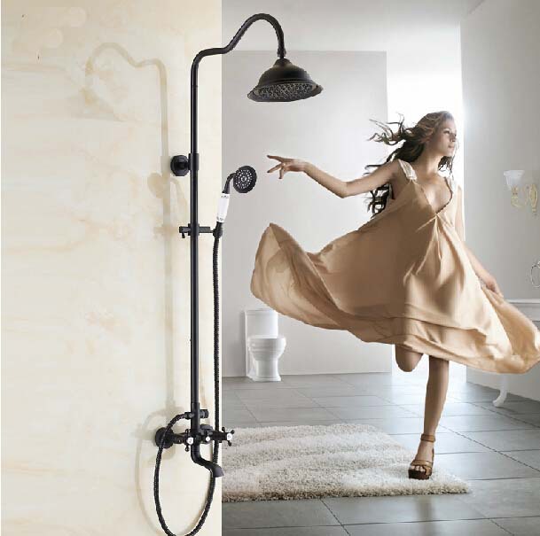 Wholesale And Retail Promotion Bathroom Oil Rubbed Bronze Tub Faucet Rain Shower Faucet Mixer Tap W/ Hand Unit