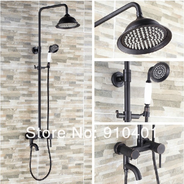 Wholesale And Retail Promotion Luxury 8" Rain Shower Faucet Set Bathtub Mixer Oil Rubbed Bronze Shower Column