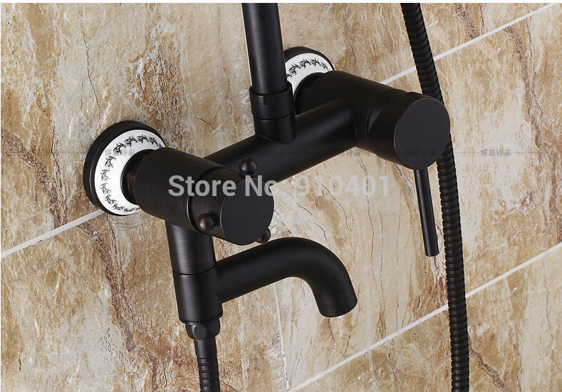 Wholesale And Retail Promotion Luxury Oil Rubbed Bronze Rain Shower Faucet Set Bathtub Mixer Tap Hand Shower