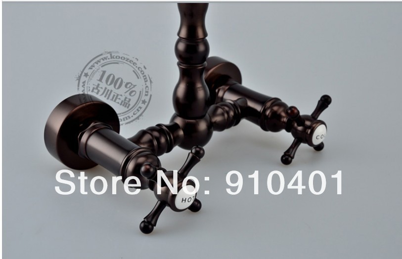 Wholesale And Retail Promotion Modern Luxury Oil Rubbed Bronze Wall Mounted Bathroom Basin Faucet Swivel Spout