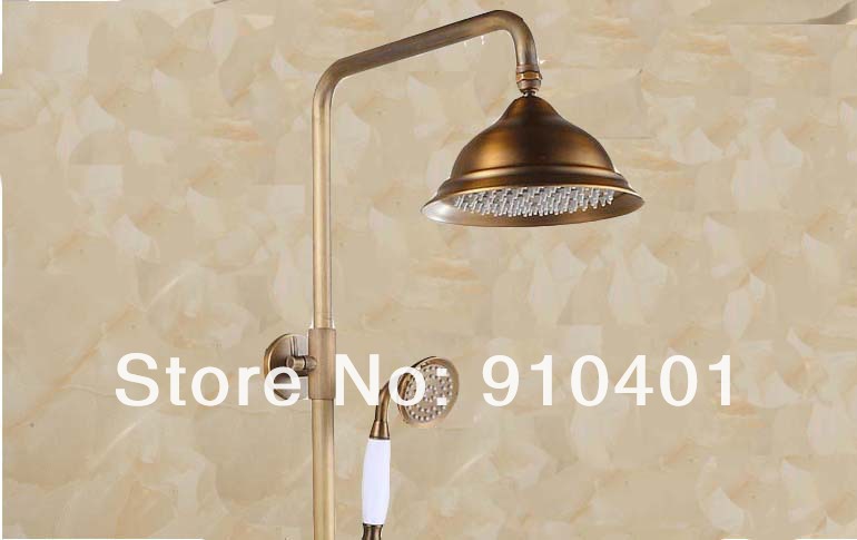 Wholesale And Retail Promotion NEW Antique Brass Luxury Shower Faucet Bathtub Sink Mixer Tap Wall Shower Column