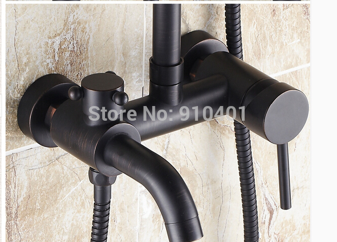 Wholesale And Retail Promotion NEW Bathroom Wall Mounted Tub Mixer Tap Rain Shower Faucet Set With Hand Shower