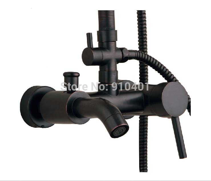 Wholesale And Retail Promotion NEW Modern Exposed Wall Mounted Oil Rubbed Bronze Rain Shower Bathtub Mixer Tap