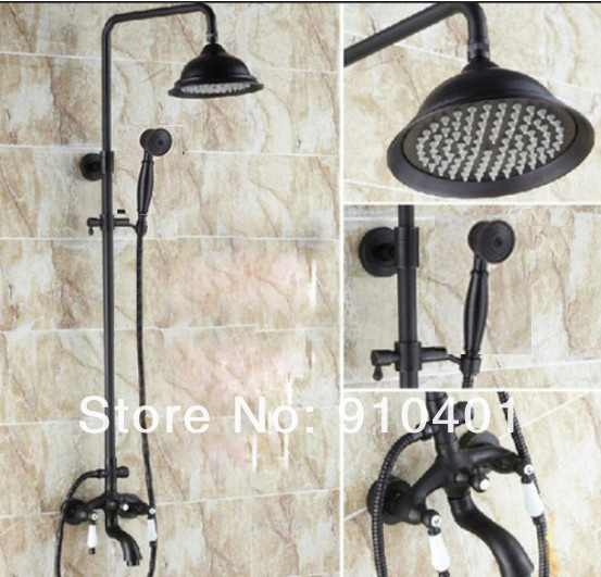 Wholesale And Retail Promotion NEW Oil Rubbed Bronze Bathroom Shower Faucet Set Bathtub Mixer Tap Shower Column