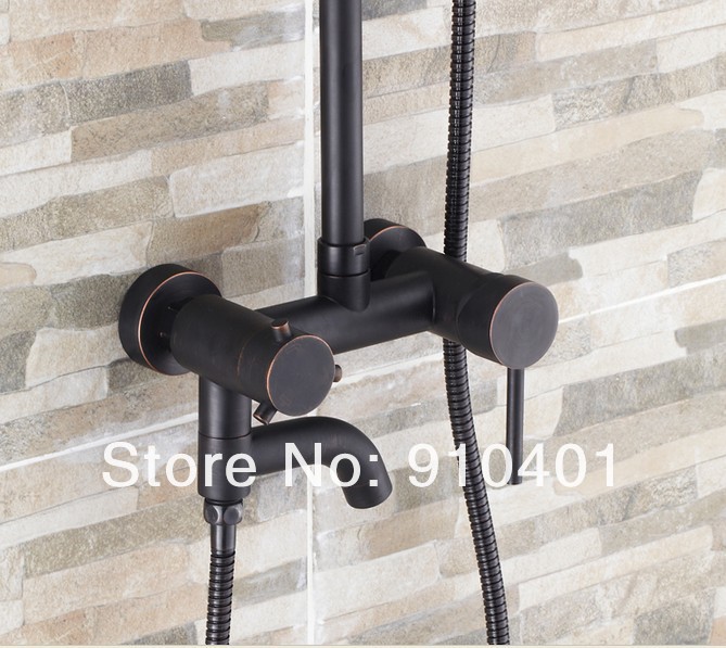 Wholesale And Retail Promotion Oil Rubbed Bronze 8"Rain Shower Faucet Swivel Bathtub Faucet Shower Column Set