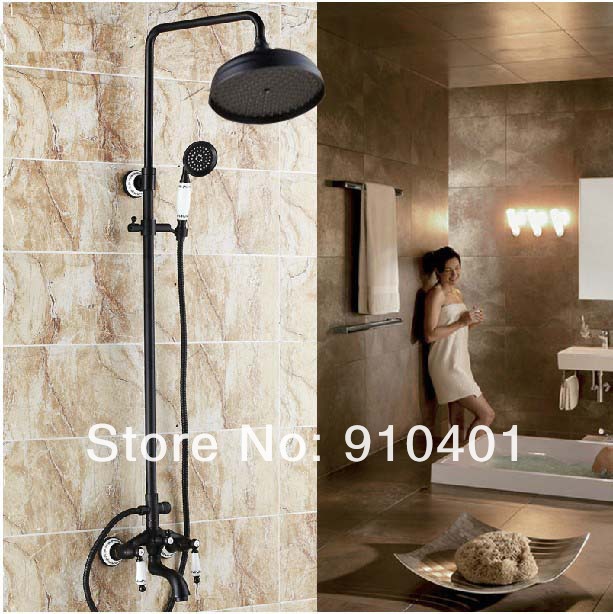 Wholesale And Retail Promotion Oil Rubbed Bronze Ceramic Style Bath Rain Shower Tub Mixer Tap Dual Handle Tap