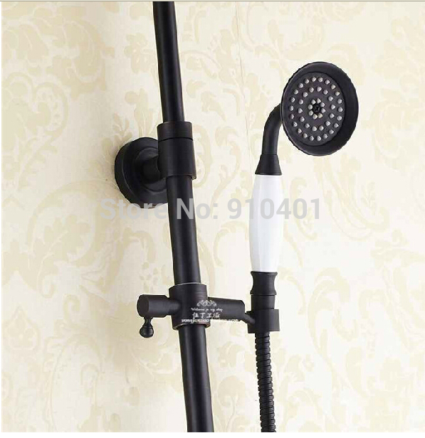 Wholesale And Retail Promotion Wall Mounted Oil Rubbed Bronze Rain Shower Faucet Dual Cross Handles Mixer Tap