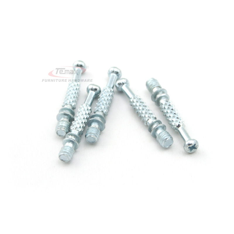 20pcs Steel Connecting Fitting Dowels for Furniture Screw Length 41*Diameter 6mm