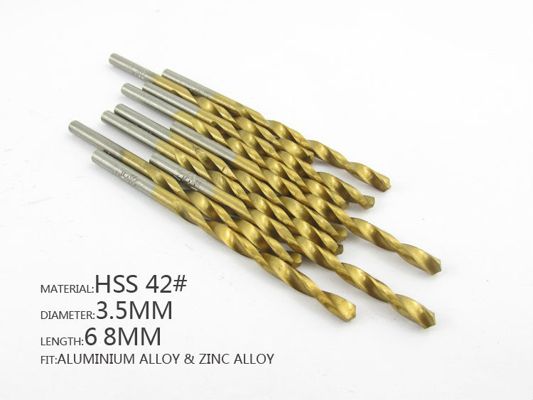 LICHEN D351 Diameter 3.5mm Twist Drell Bit & Metal Drilling & High Speed Steel HSS 42# Drill Bit