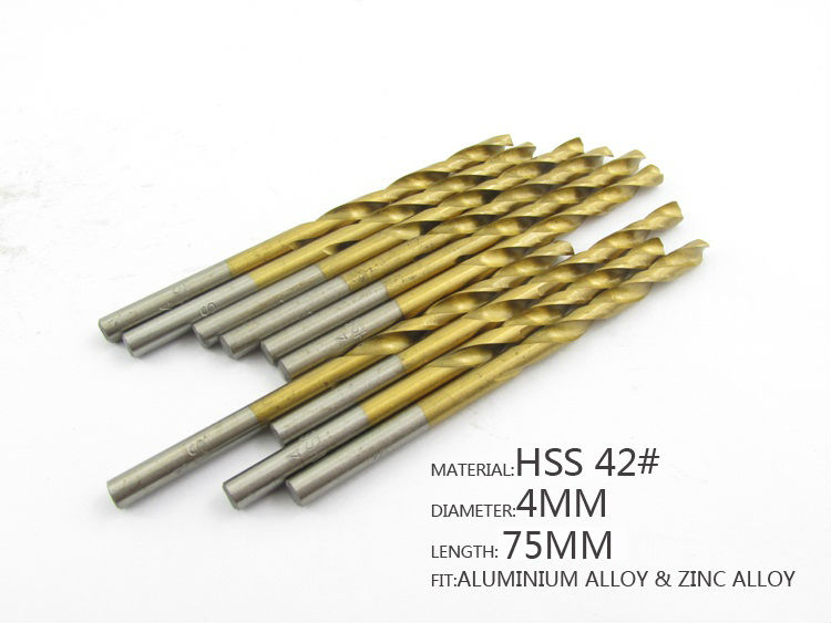 LICHEN D401 Diameter 4.0mm Twist Drell Bit & Metal Drilling & High Speed Steel HSS 42# Drill Bit