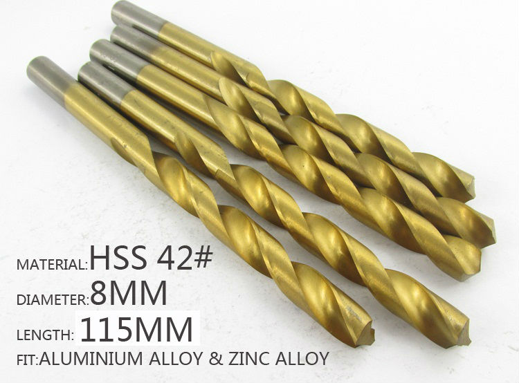 LICHEN D801 Diameter 8.0mm Twist Drell Bit & Metal Drilling & High Speed Steel HSS 42# Drill Bit