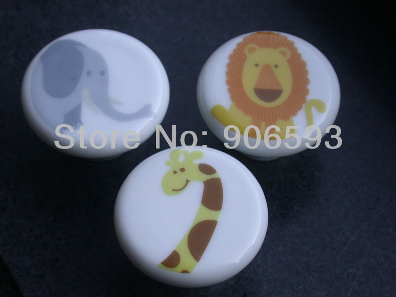 12pcs lot free shipping Porcelain Elephant cartoon cabinet knob\furniture knob\furniture handle\drawer pull