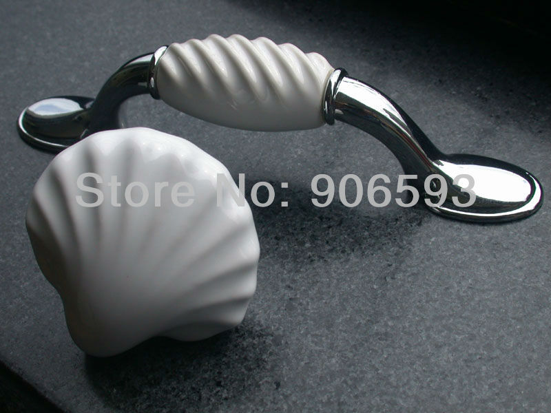 24pcs lot free shipping white porcelain wavy cabinet handle\porcelain handle\drawer handle\furniture handle