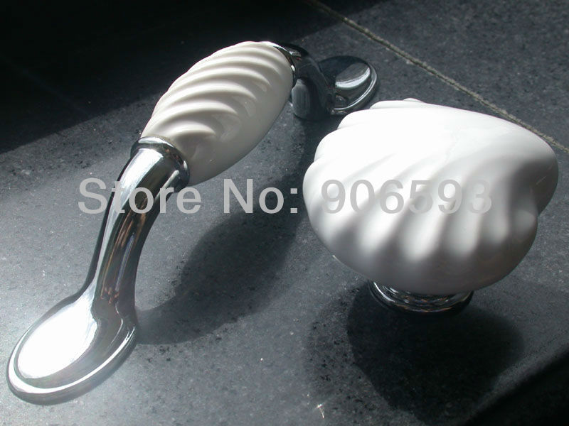 24pcs lot free shipping white porcelain wavy cabinet handle\porcelain handle\drawer handle\furniture handle