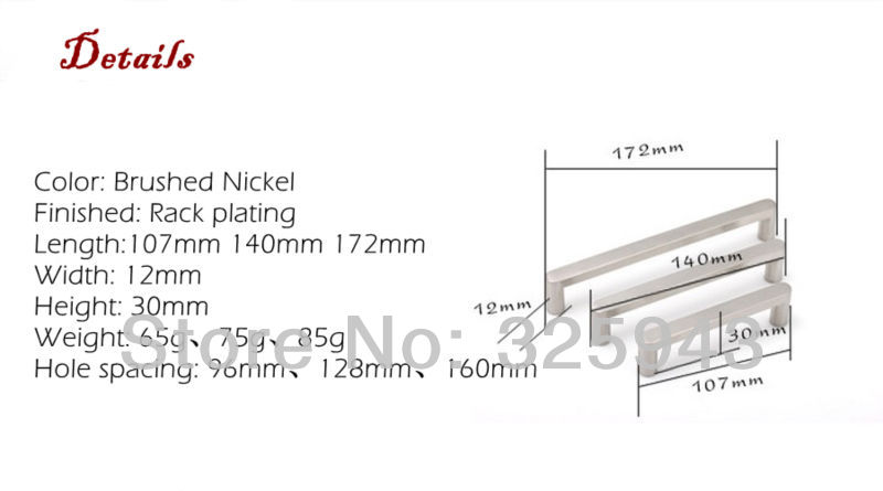 2pcs 128mm Brushed Nickel Bedroom Furniture Hardware Door Handle Kitchen Cabinet Knobs Dresser Drawer Pulls