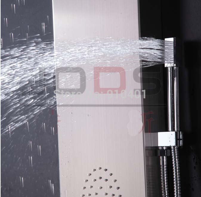 Wholesale And Retail Promotion Brushed Nickel LED 10" Brass Rain Shower Head Shower Column Massage Jets Shower