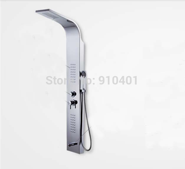 Wholesale And Retail Promotion Brushed Nickel Waterfall Shower Column Shower Panel Tub Spout Body Jets Sprayer