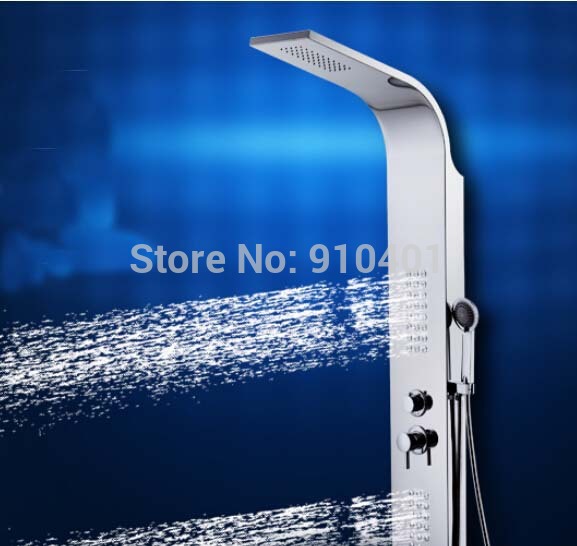 Wholesale And Retail Promotion Brushed Nickel Waterfall Shower Column Shower Panel Tub Spout Body Jets Sprayer