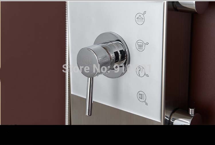 Wholesale And Retail Promotion Brushed Nickel Waterfall Shower Panel Massage Jets Tub Spout Hand Shower Column