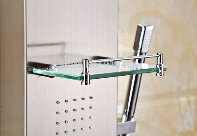 Wholesale And Retail Promotion Luxury Shower Column Waterfall Shower Panel Tub Mixer Tap Hand Shower W/ Shelf