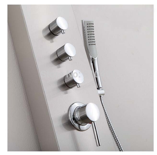 Wholesale And Retail Promotion Modern Brushe Nickel Shower Column Shower Column Rain Shower Head W/ Hand Shower