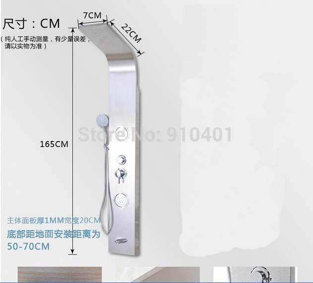 Wholesale And Retail Promotion NEW Chrome Shower Column Tub Mixer Tap Massage Jets Wall Mounted Shower Column