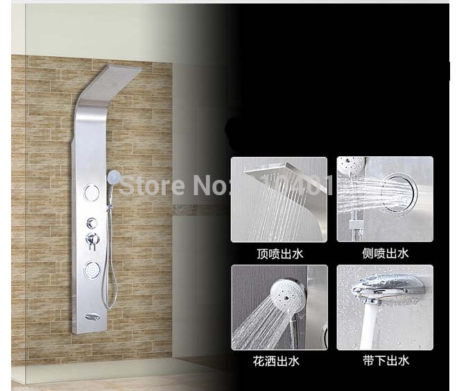 Wholesale And Retail Promotion NEW Chrome Shower Column Tub Mixer Tap Massage Jets Wall Mounted Shower Column