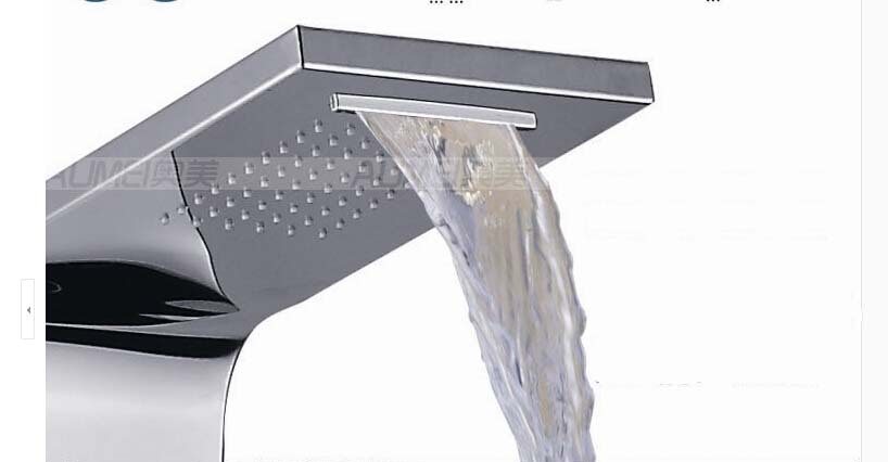 Wholesale And Retail Promotion NEW Chrome Shower Panel Waterfall Shower Column Luxury Bathroom Shower Mixer Tap