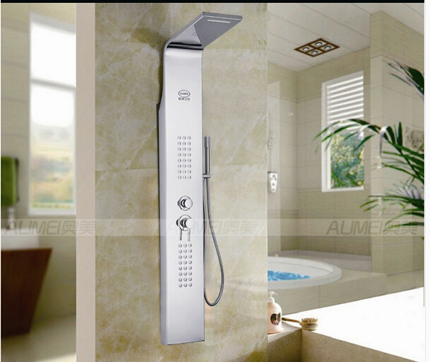 Wholesale And Retail Promotion NEW Chrome Shower Panel Waterfall Shower Column Luxury Bathroom Shower Mixer Tap