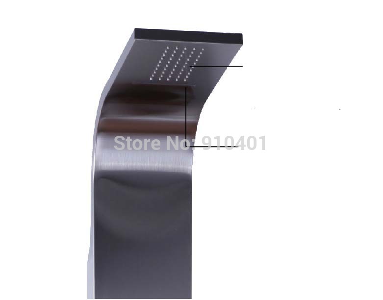 Wholesale And Retail Promotion NEW Modern Waterfall Rain Shower Column Massage Jets Hand Shower Brushed Nickel