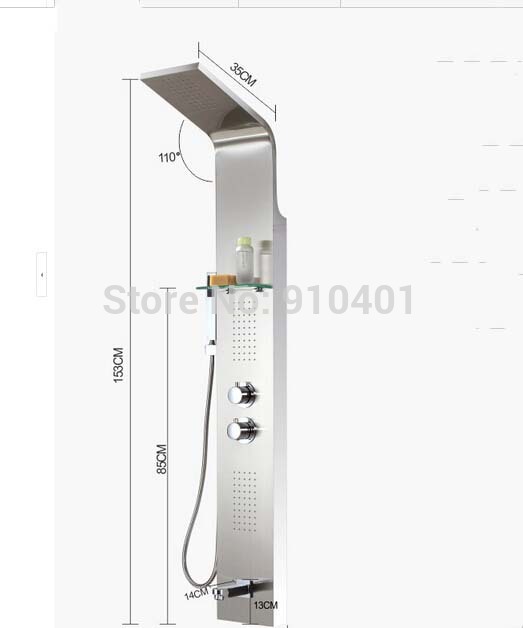 Wholesale And Retail Promotion NEW Thermostatic Luxury Shower Column Rain Shower Faucet Jets Sprayer Tub Mixer