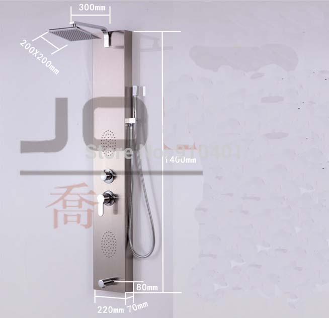 Wholesale And Retail Promotion Nickel Brushed Luxury Rain Shower Column Tub Faucet Massage Jets Shower Panel