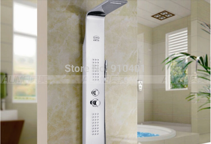 Wholesale And Retail Promotion Polished Chrome Shower Panel Waterfall Shower Column Tub Mixer Tap Hand Shower