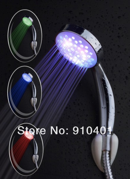 Morden 4 colors changing with temperature shower hand held shower bathroom LED light hand shower 
