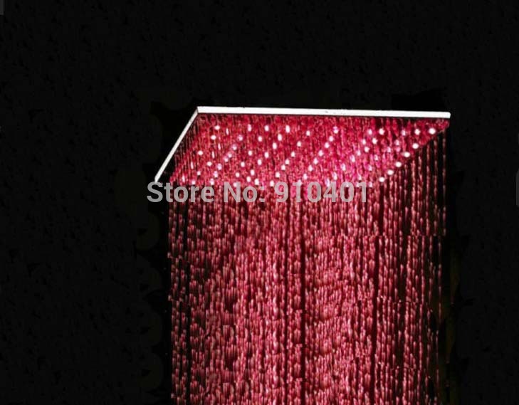 Wholesale And Retail Promotion LED Color Chaning 16" Square Rain Shower Head LED 40cm Brass Shower Replacement