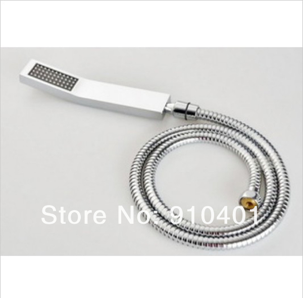 Wholesale And Retail Promotion NEW Bathroom Square Rain Shower Head Hand Held Shower Sprayer W/ 59
