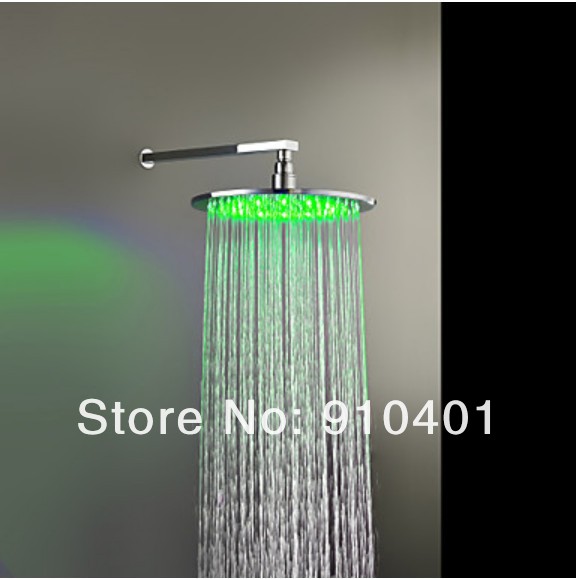 Wholesale And Retail Promotion NEW LED Color Changing Large 16" Rain Shower Faucet Head Round Style Shower Head